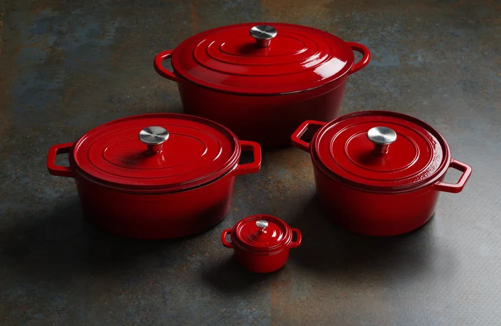 Vis Cast iron casserole enamelled, HENDI, 3,7L, Red, 317x240x(H)105mm, Round, bilde 5
