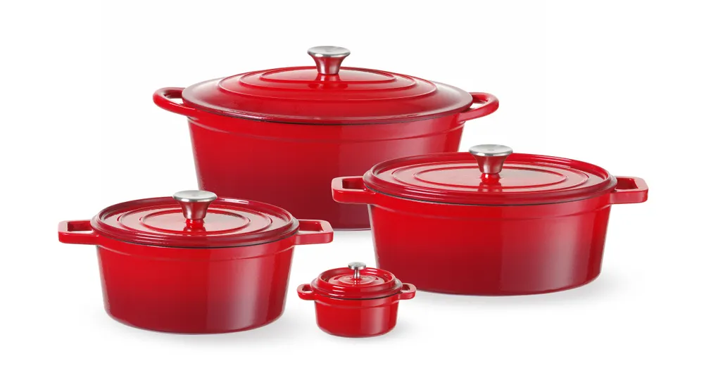 Vis Cast iron casserole enamelled, HENDI, 0,27L, Red, 130x100x(H)48mm, Round, bilde 2