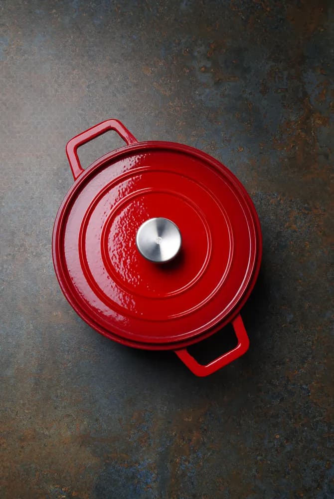 Vis Cast iron casserole enamelled, HENDI, 3,7L, Red, 317x240x(H)105mm, Round, bilde 2