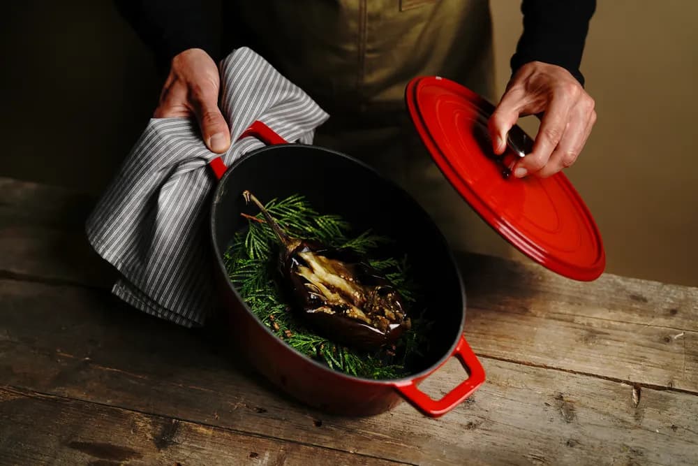 Vis Cast iron casserole enamelled, HENDI, 4,4L, Red, 365x220x(H)115mm, Oval, bilde 5