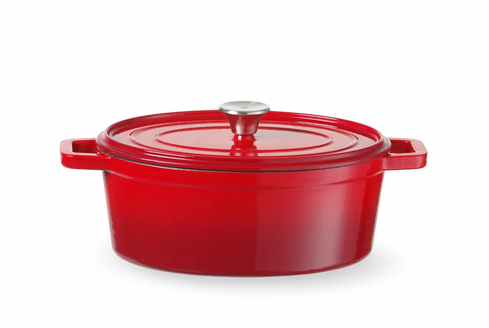 Cast iron casserole enamelled, HENDI, 4,4L, Red, 365x220x(H)115mm, Oval