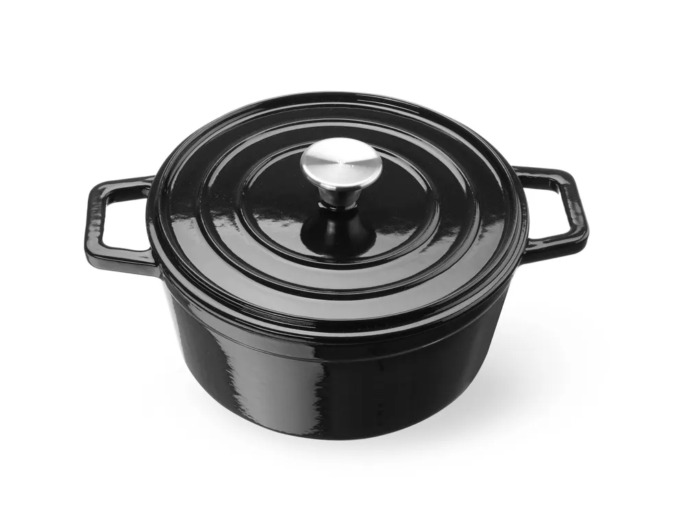 Vis Cast iron casserole enamelled, HENDI, 3,7L, Black, 317x240x(H)105mm, Round, bilde 3