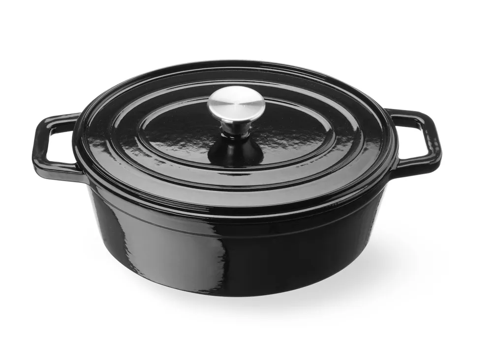 Vis Cast iron casserole enamelled, HENDI, 4,4L, Black, 365x220x(H)115mm, Oval, bilde 2