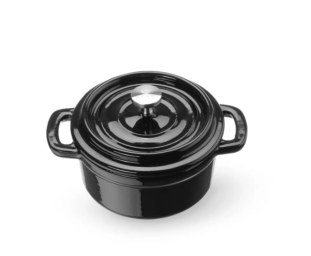 Vis Cast iron casserole enamelled, HENDI, 0,27L, Black, 130x100x(H)48mm, Round, bilde 3