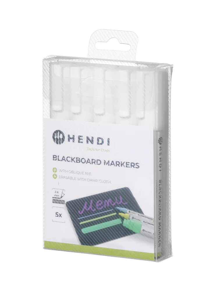 Vis Blackboard markers 6 mm, HENDI, 5 white markers, bilde 2