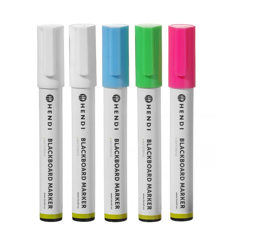Vis Blackboard markers 6 mm, HENDI, 1 pink, 1 green, 1 blue and 2 white markers, bilde 3