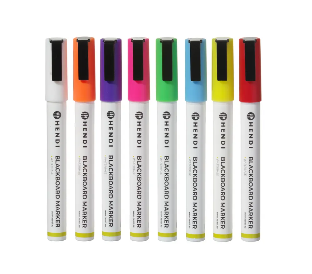 Vis Blackboard markers 3 mm, HENDI, 1 white, 1 red, 1 blue, 1 green, 1 yellow, 1 purple, 1 orange and 1 pink marker, bilde 5