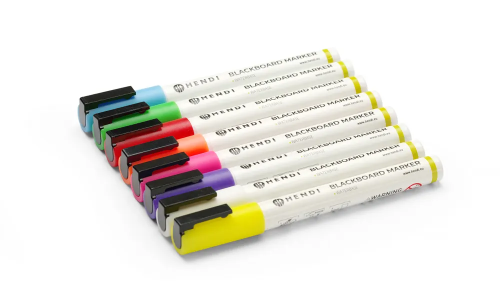 Vis Blackboard markers 3 mm, HENDI, 1 white, 1 red, 1 blue, 1 green, 1 yellow, 1 purple, 1 orange and 1 pink marker, bilde 3