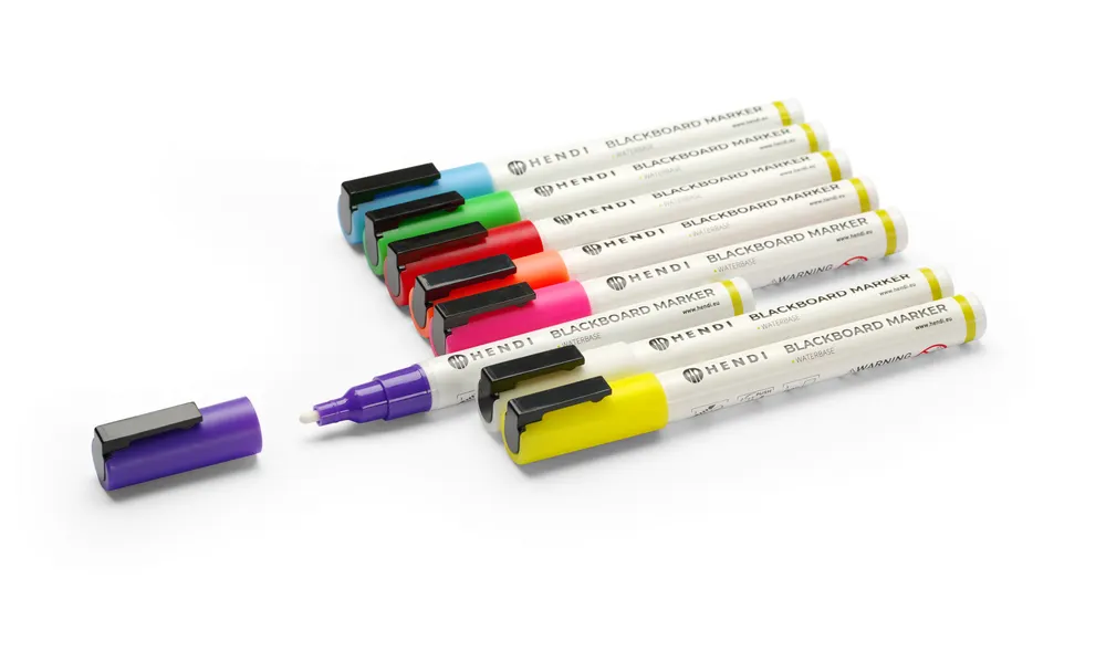 Vis Blackboard markers 3 mm, HENDI, 1 white, 1 red, 1 blue, 1 green, 1 yellow, 1 purple, 1 orange and 1 pink marker, bilde 4