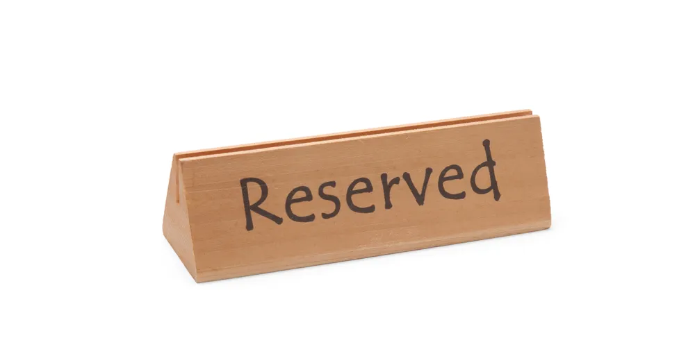 Table sign reserved, HENDI, "reserved", 152x44x(H)44mm