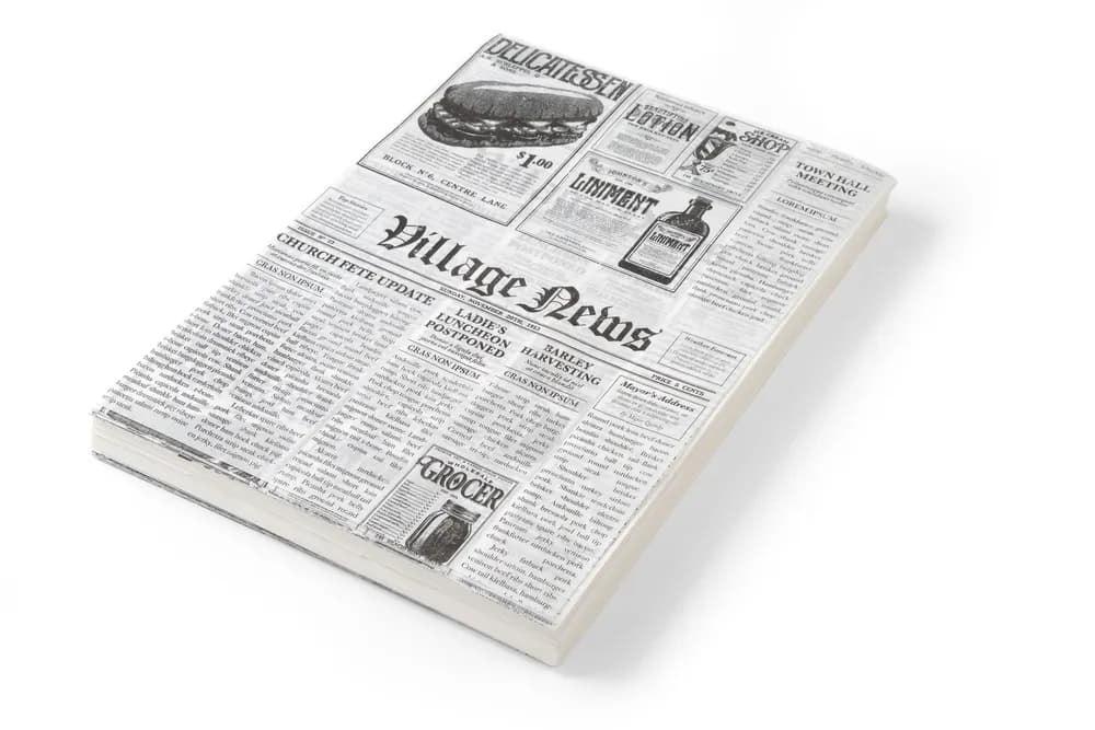 Vis Greaseproof paper, HENDI, Newspaper print, 500 pcs., 250x350mm, bilde 2
