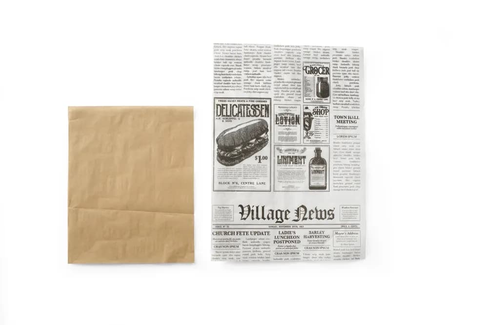Vis Greaseproof paper, HENDI, Newspaper print, 500 pcs., 250x350mm, bilde 4