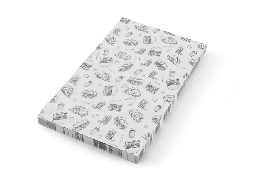 Vis Greaseproof paper, HENDI, Fast Food Illustration Pattern, 500 pcs., 250x350mm, bilde 2