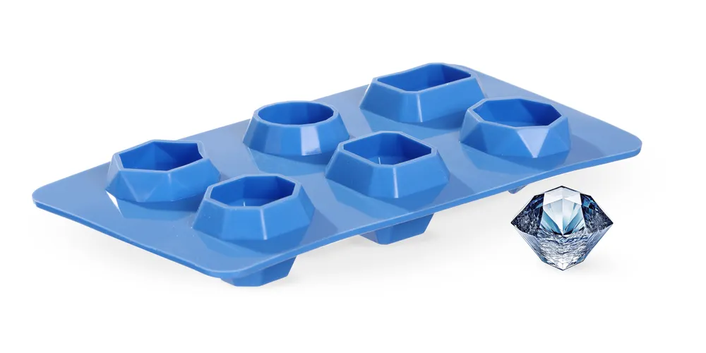Vis Ice cube mould gem-shaped, BarUp, Blue, 2 pcs., 190x105x(H)30mm, bilde 3