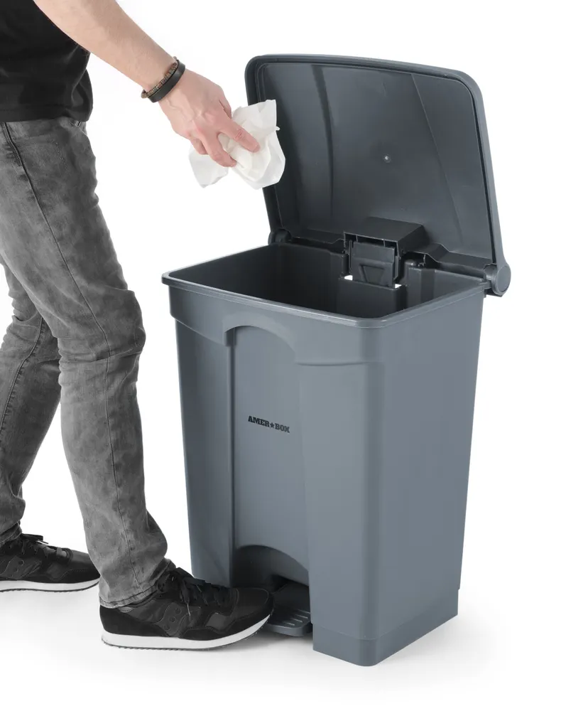 Vis Pedal bin, AmerBox, 68L, Light grey, 490x410x(H)660mm, bilde 9