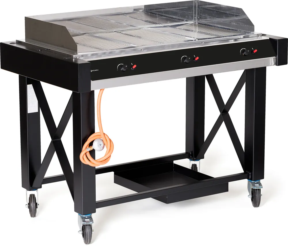 Gas barbecue Atlanta, HENDI, Black, 13kW, 1285x770x(H)917mm
