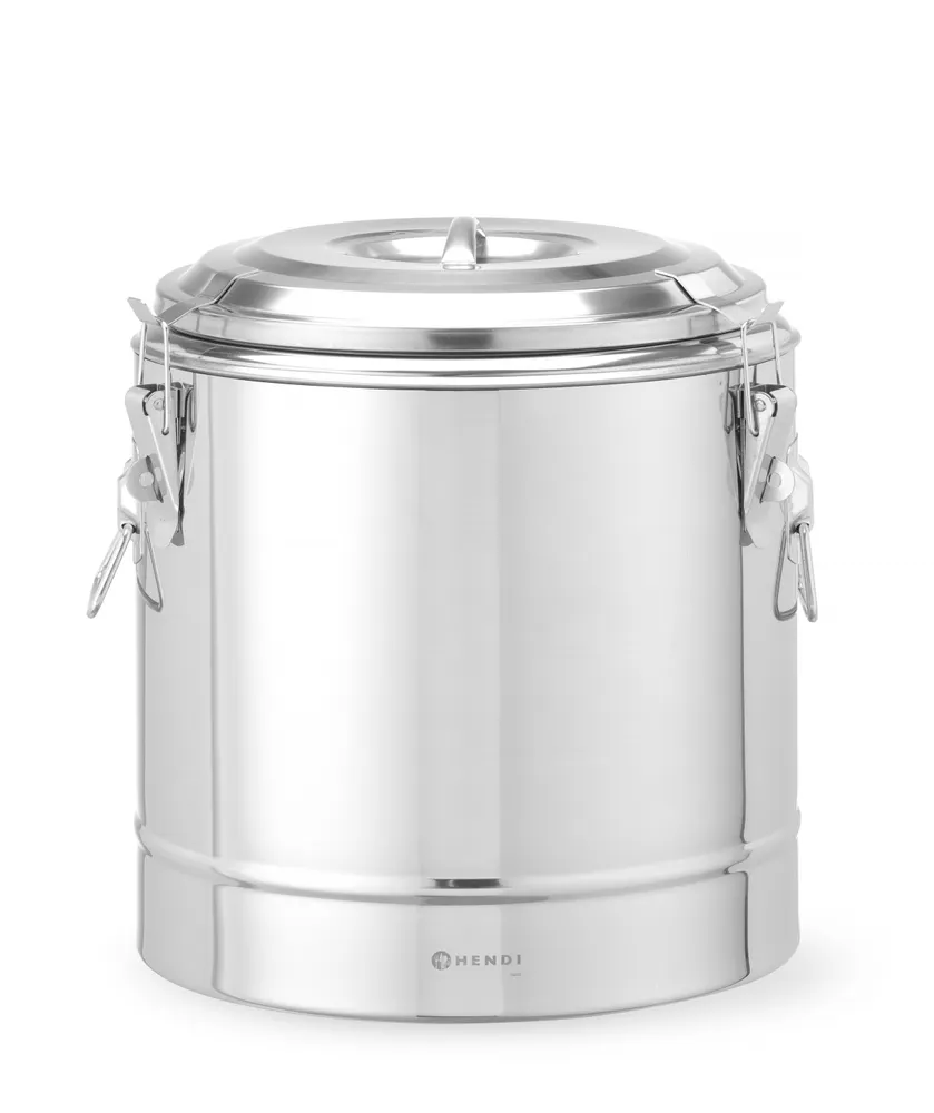 Insulated portable container, HENDI, Kitchen Line, 19L, Silver, ⌀350x(H)400mm