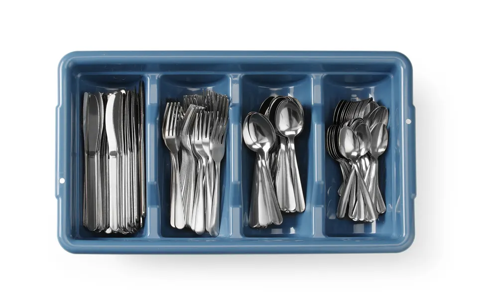 Cutlery set with tray, HENDI, Blue, 525x300x(H)95mm, Rectangular