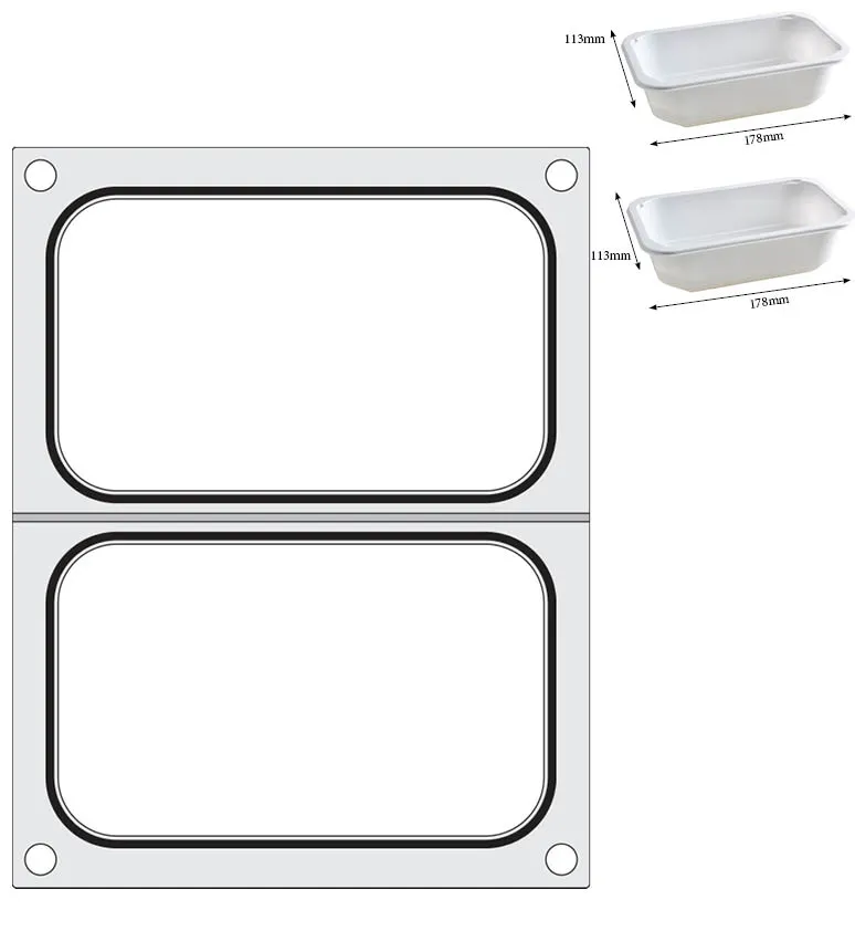 Vis Tray sealer matrix, HENDI, 2x container 178x113 mm, bilde 3