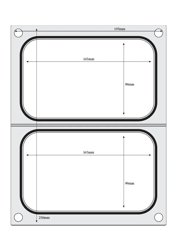 Vis Tray sealer matrix, HENDI, 2x container 178x113 mm, bilde 2