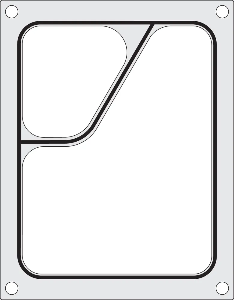 Tray sealer matrix, HENDI, two-sectioned colt container 227x178 mm