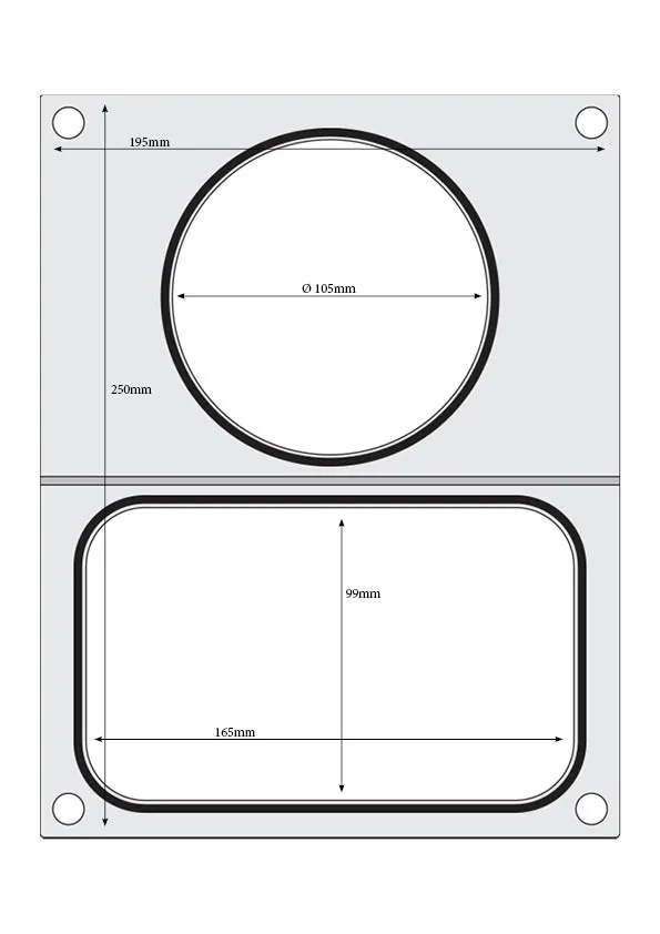 Vis Tray sealer matrix, HENDI, 2 containers (1x 178x113 mm, 1x ø115 mm), bilde 2