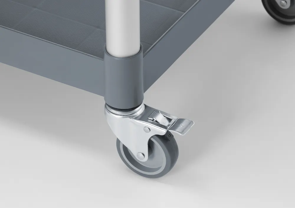 Vis 3-shelf polypropylene service cart, large, AmerBox, Includes shelf side panels, 1010x500x(H)960mm, bilde 5
