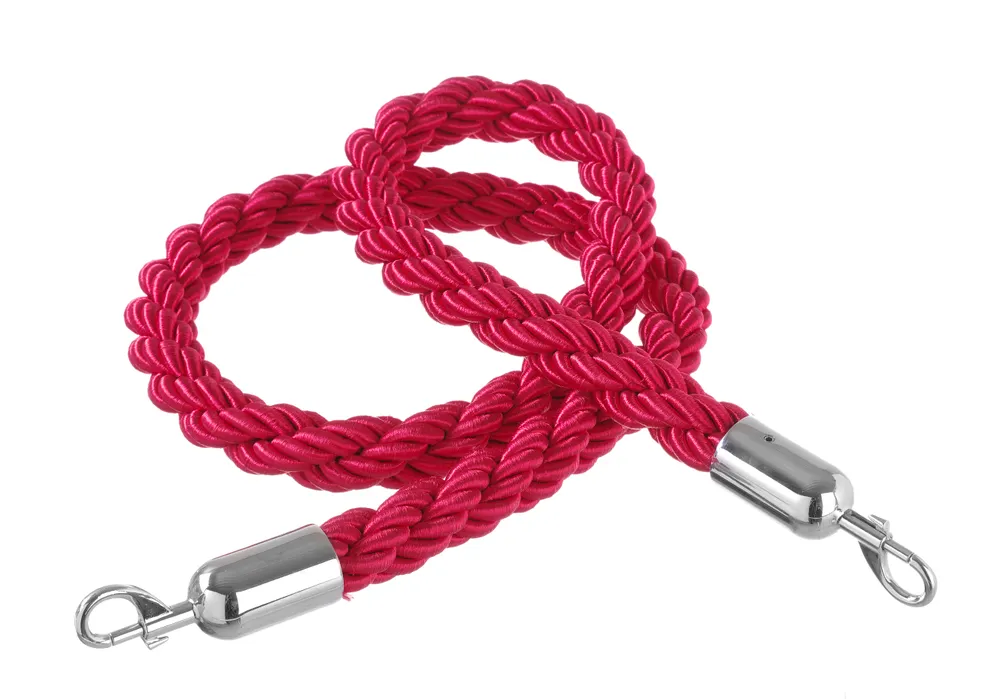 Barrier ropes, HENDI, red with polished hook, Red, (L)1500mm