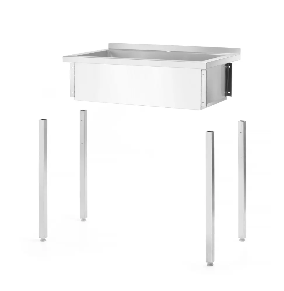 Vis Table with single wash trough, with splashback – bolted, depth 600 mm, HENDI, Budget Line, 1000x600x(H)850mm, bilde 8