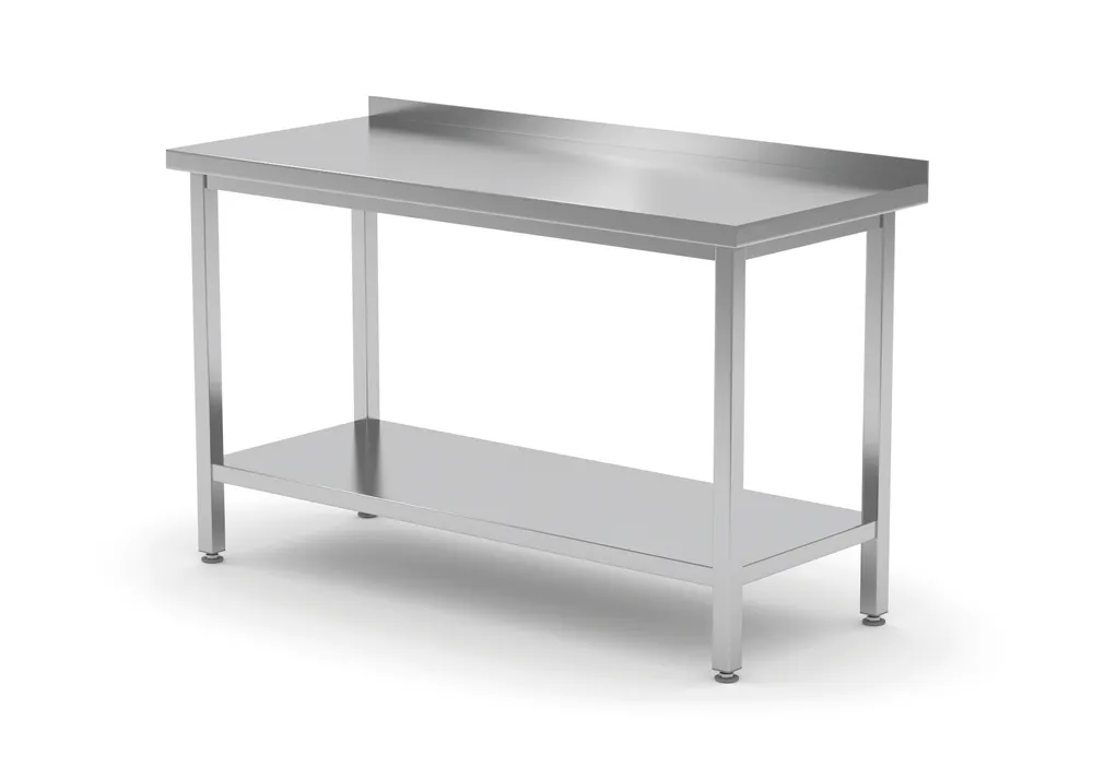 Wall table with shelf – bolted, depth 600 mm, HENDI, Profi Line, 1000x600x(H)850mm