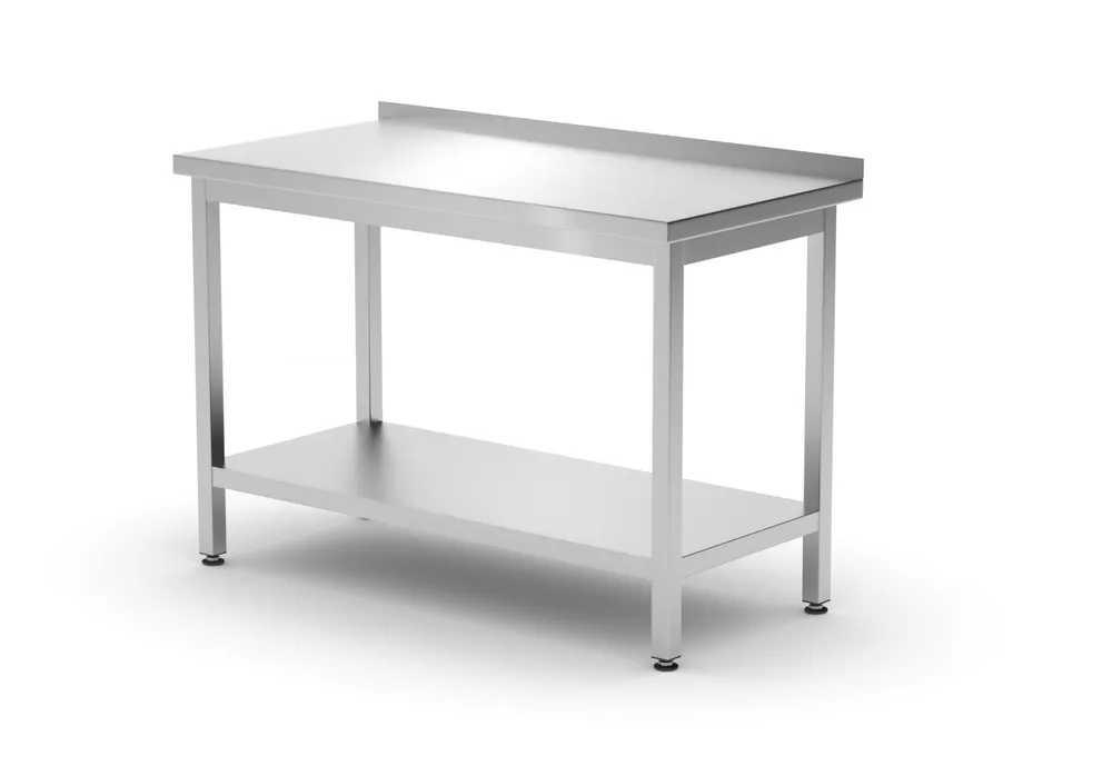 Wall table with shelf – bolted, depth 600 mm, HENDI, Profi Line, 1200x600x(H)850mm