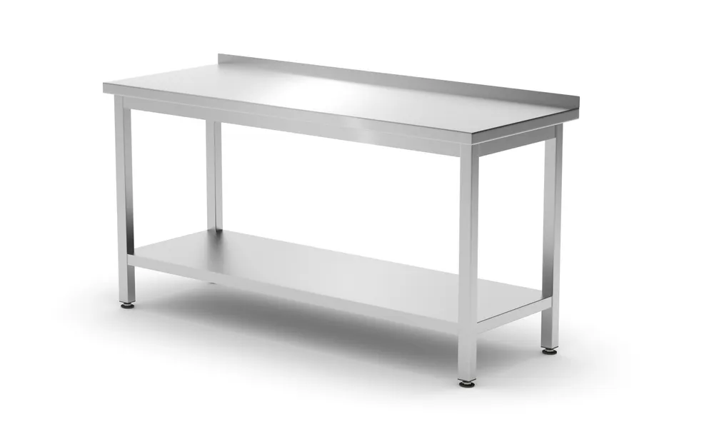 Wall table with shelf – bolted, depth 600 mm, HENDI, Profi Line, 1600x600x(H)850mm