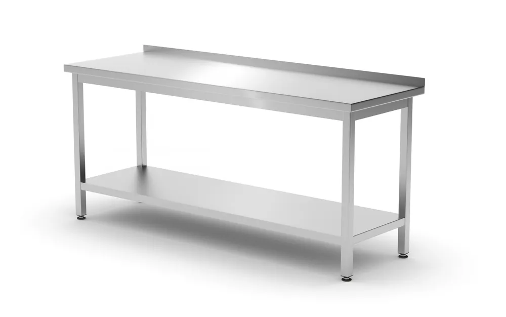 Wall table with shelf – bolted, depth 600 mm, HENDI, Profi Line, 1800x600x(H)850mm