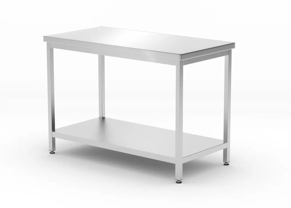 Central table with shelf – bolted, depth 600 mm, HENDI, Profi Line, 1200x600x(H)850mm
