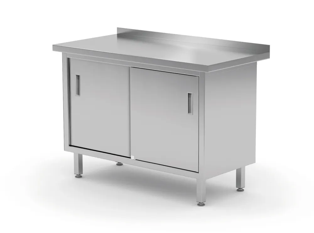 Wall table cabinet with sliding doors – welded, HENDI, Profi Line, 1000x600x(H)850mm