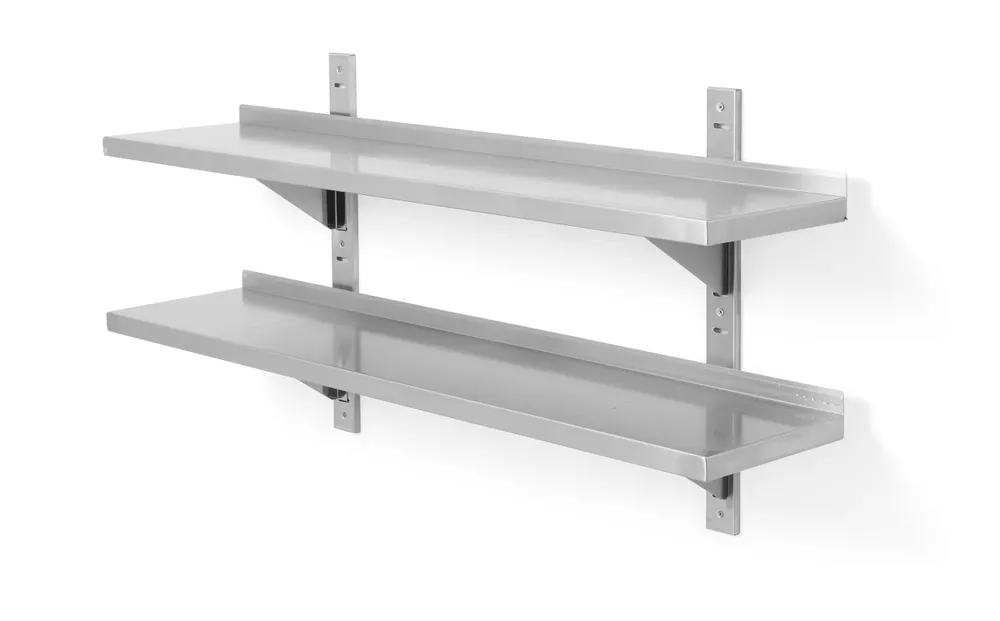 Vis Double wall shelf, adjustable, with 2 brackets, HENDI, 800x300x(H)600mm, bilde 3