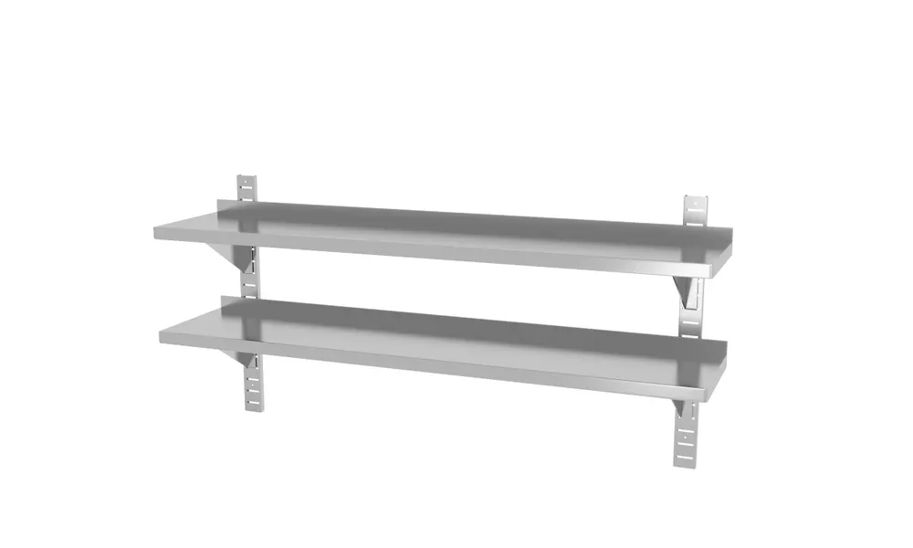 Vis Double wall shelf, adjustable, with 2 brackets, HENDI, 800x300x(H)600mm, bilde 4