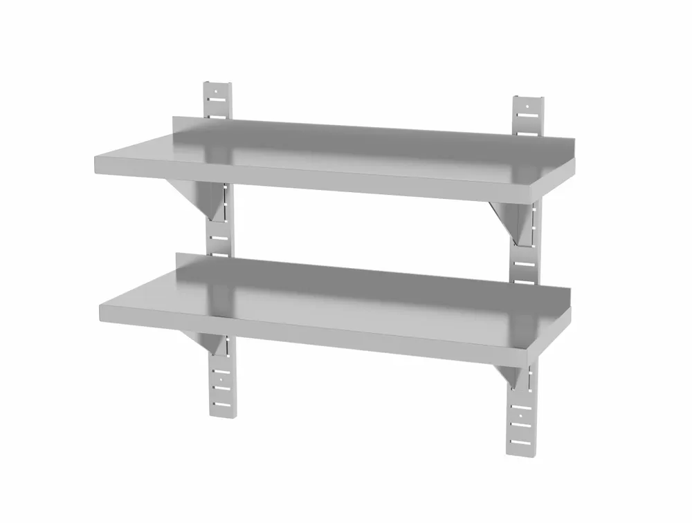 Double wall shelf, adjustable, with 2 brackets, HENDI, 800x300x(H)600mm
