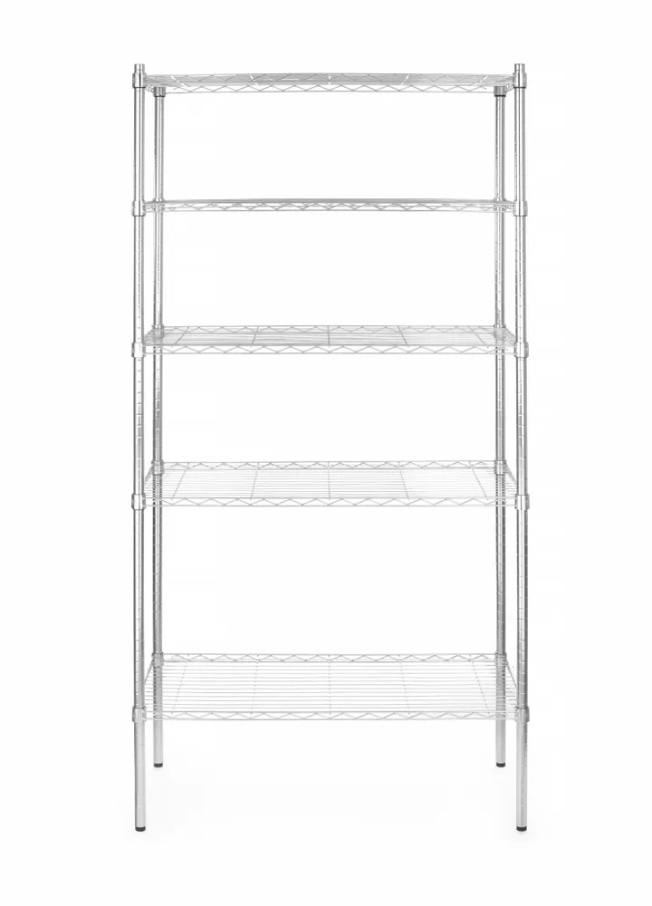 Storage rack with 5 shelves, HENDI, Chrome, 910x455x(H)1830mm