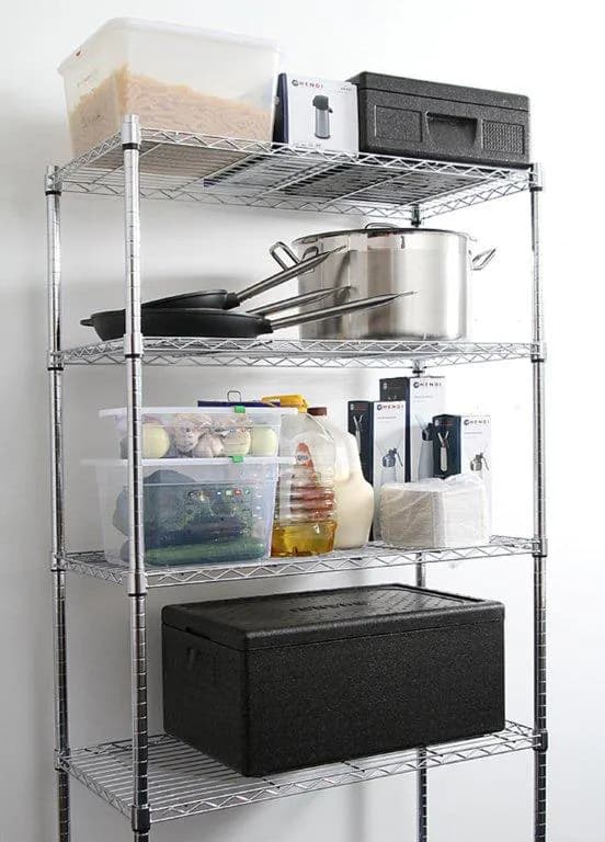 Vis Storage rack with 5 shelves, HENDI, Chrome, 910x455x(H)1830mm, bilde 7