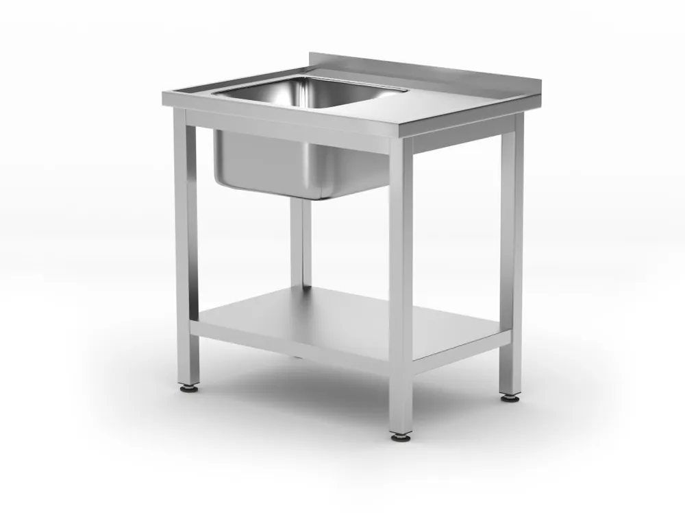 Vis Sink table with shelf – bolted, depth 600 mm, HENDI, Profi Line, Centered, 600x600x(H)850mm, bilde 2