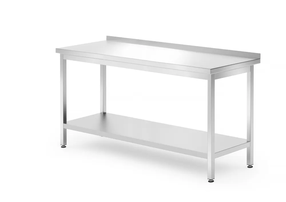 Wall table with a shelf – bolted, depth 700 mm, HENDI, Profi Line, 1600x700x(H)850mm