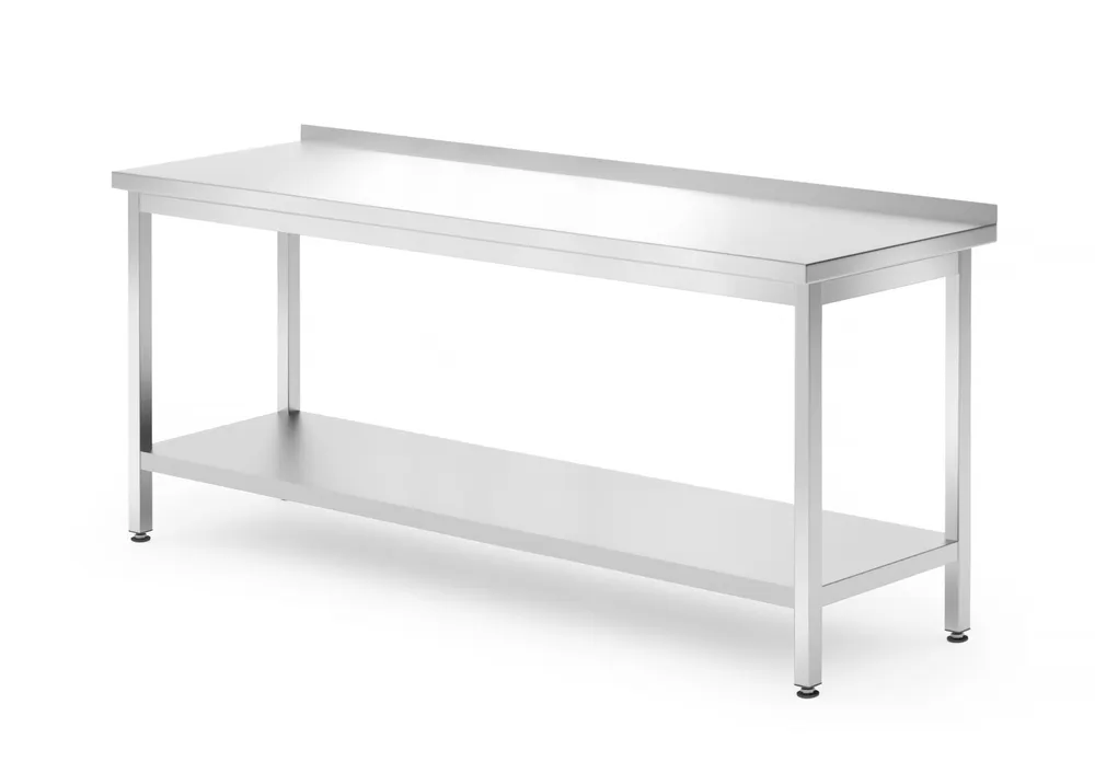 Wall table with a shelf – bolted, depth 700 mm, HENDI, Profi Line, 1800x700x(H)850mm