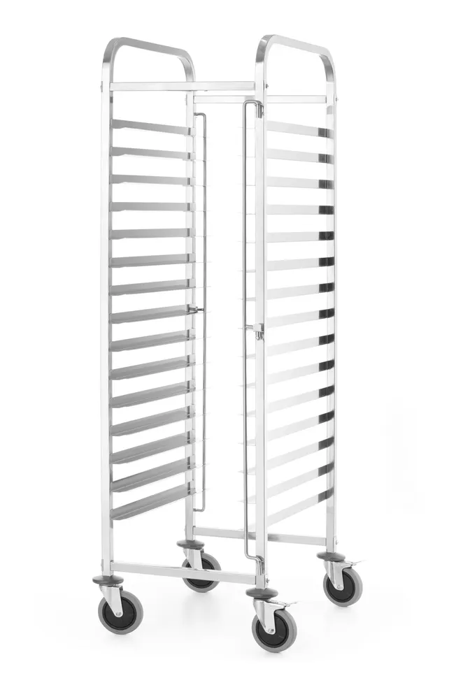 Racking trolley , HENDI, Kitchen Line, 15 tray guides 600x400, Silver, 470x620x(H)1735mm