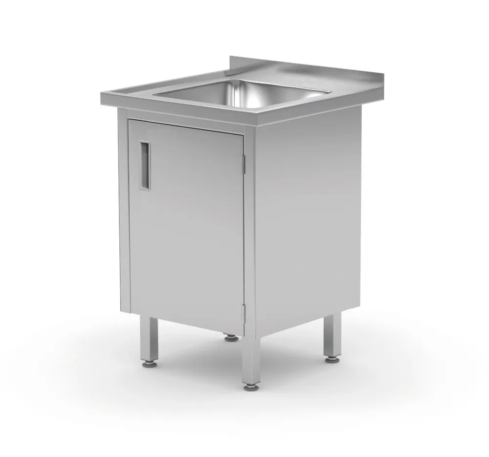 Vis Sink table, welded, with cabinet and hinged doors, HENDI, Profi Line, 600x600x(H)850mm, bilde 2