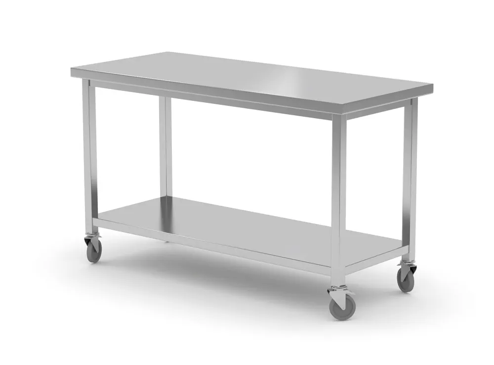 Vis Mobile table, with shelf – screwed, HENDI, Kitchen Line, 1200x600x(H)850mm, bilde 2
