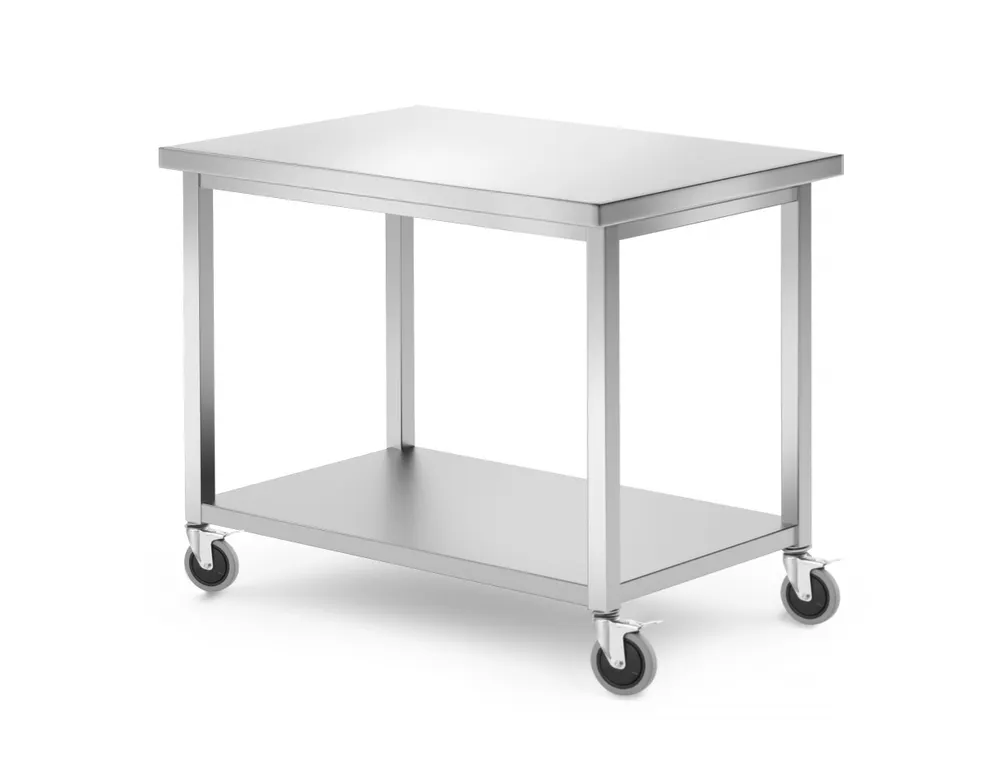 Mobile table, with shelf – bolted, HENDI, Kitchen Line, 1000x700x(H)850mm
