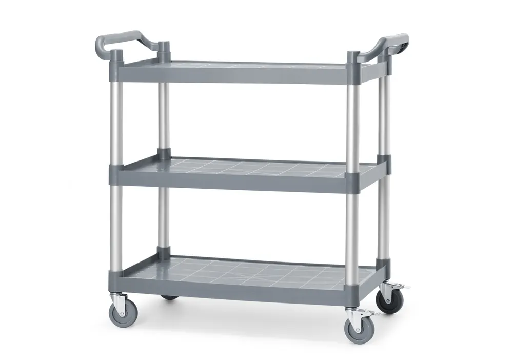Vis 3-shelf polypropylene service cart, large, AmerBox, Includes shelf side panels, 1010x500x(H)960mm, bilde 7