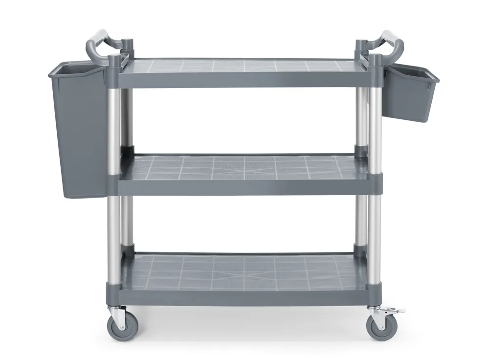 Vis 3-shelf polypropylene service cart, large, AmerBox, Includes shelf side panels, 1010x500x(H)960mm, bilde 8