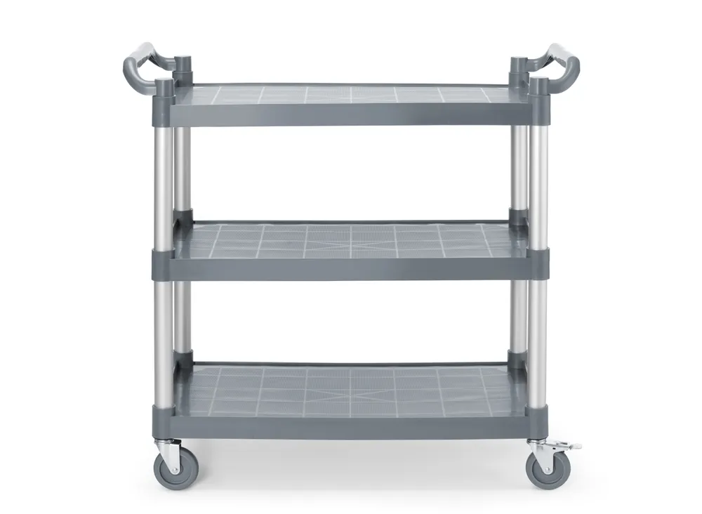 Vis 3-shelf polypropylene service cart, large, AmerBox, Includes shelf side panels, 1010x500x(H)960mm, bilde 6